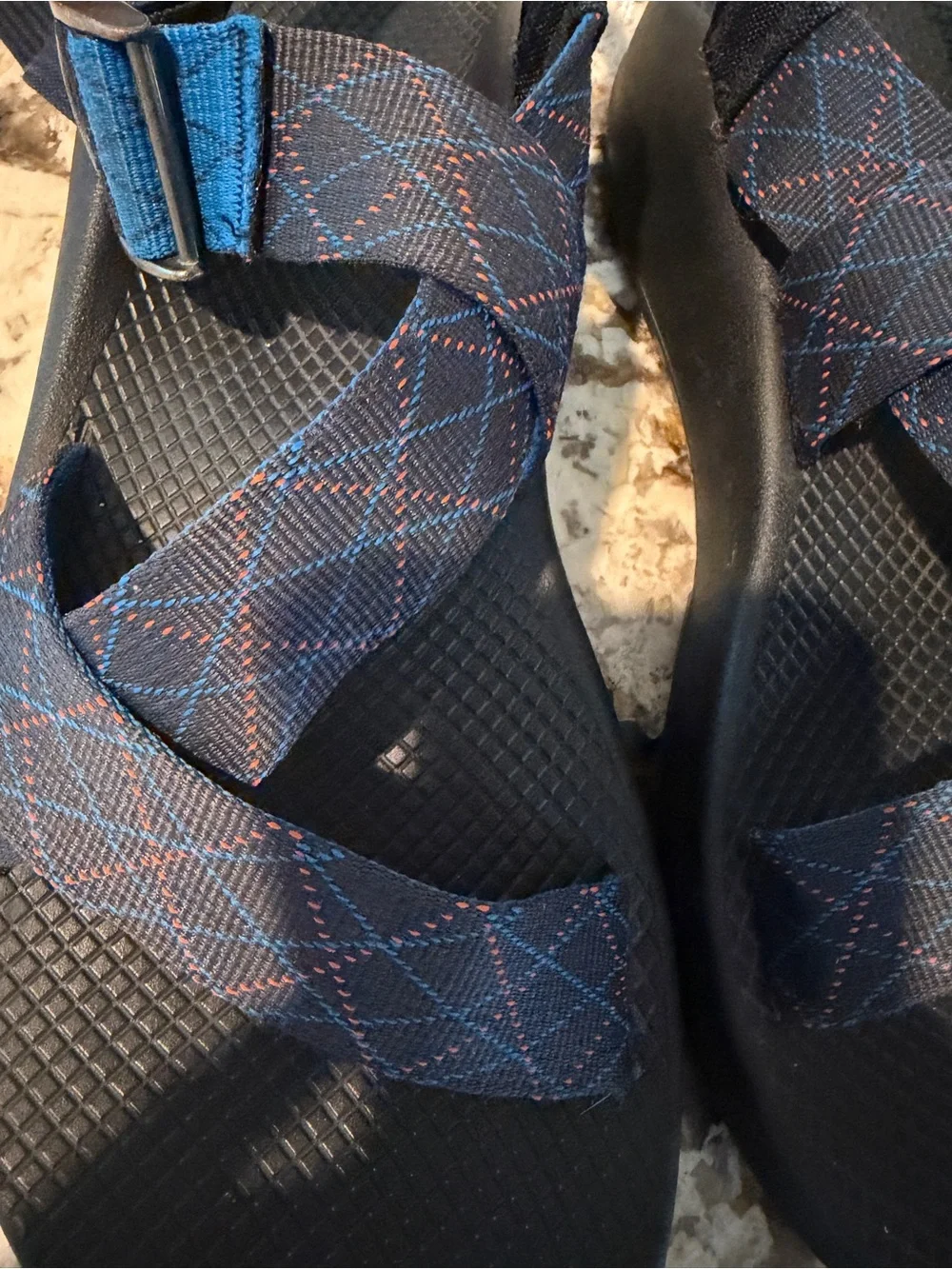 Chaco Men's Navy Blue Patterned Strappy Sandals